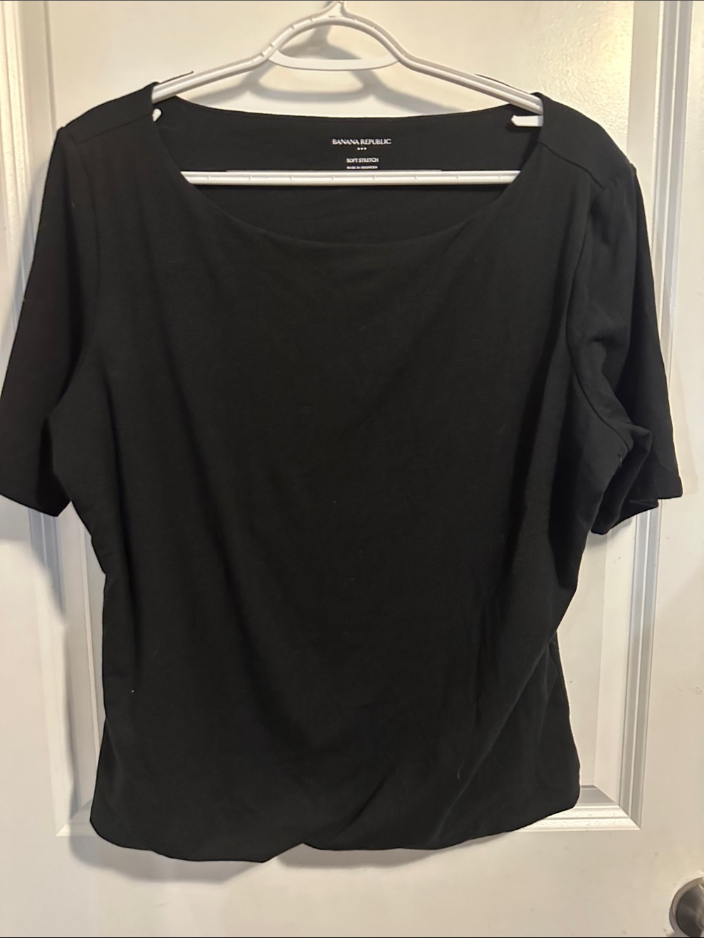 Banana Republic Black Scoop Neck Short Sleeve Top